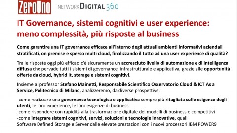 23/5/18 Executive cocktail – IT Governance, sistemi cognitivi e user experience